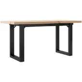 vidaXL Salontafel O-frame 100x50x45,5 cm grenenhout en staal
