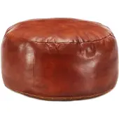 vidaXL Poef 60x30 cm echt geitenleer tan