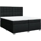 vidaXL Boxspring met matras stof zwart 200x200 cm