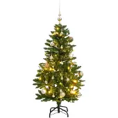 vidaXL Kunstkerstboom met scharnieren 150 LED's en kerstballen 150 cm