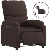 vidaXL Fauteuil verstelbaar elektrisch stof donkerbruin