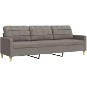 vidaXL Driezitsbank 210 cm stof taupe