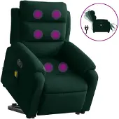 vidaXL Sta-op-massagestoel elektrisch verstelbaar fluweel donkergroen