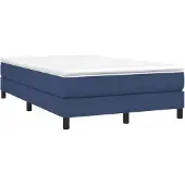 vidaXL Boxspring met matras stof blauw 120x190 cm