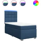 vidaXL Boxspring met matras stof blauw 80x200 cm