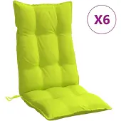 vidaXL Stoelkussens 6 st hoge rug oxford stof heldergroen