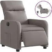 vidaXL Fauteuil verstelbaar elektrisch stof taupe