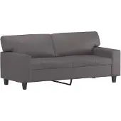 vidaXL Tweezitsbank 140 cm kunstleer grijs