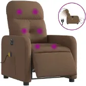vidaXL Massagestoel elektrisch verstelbaar stof bruin