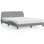 vidaXL Bedframe "Dover", lichtgrijs, 160x200 cm, gestoffeerd