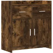 vidaXL Dressoir Gerookt eiken 75 x 36 x 80 cm Bewerkt hout