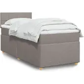 vidaXL Boxspringbed met matras, taupekleurig, 100x200 cm, met stoffen bekleding