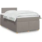 vidaXL Boxspringbed met matras, taupekleurig, 120x200 cm, met stoffen bekleding