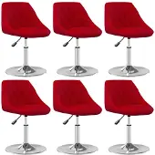 vidaXL Eetkamerstoelen draaibaar 6 st fluweel wijnrood