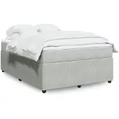 vidaXL Boxspring met matras fluweel lichtgrijs 140x190 cm