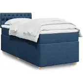 vidaXL Boxspringbed met matras, blauw, 100x200 cm, met stoffen bekleding