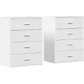 vidaXL Dressoirs 2 st 60x39x80 cm bewerkt hout wit