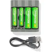 HEMA GP batterij lader met 4 AA batterijen