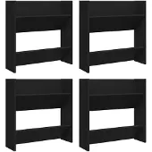 vidaXL Wandschoenenkasten 4 st 60x18x60 cm bewerkt hout zwart