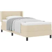 vidaXL Boxspring bed met hoofdeinde Crème 190 x 90 cm Stof
