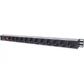 Intellinet Power Strip Rack Pdu Vertical Extension Cord 12 Schuko Sockets