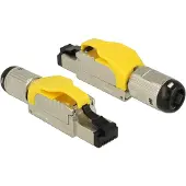 DeLOCK - Netzwerkanschluss - RJ-45 (M) - 6.6 cm RJ45-stekker op locatie CAT.6A metaal 86287 RJ45, stekker Aantal polen (sensoren) 8P8C Zilver, Geel 1