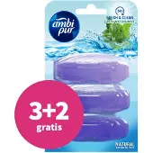 Ambi Pur 1+1 gratis: Toiletblok Navulling Fris Water en Mint 3 stuk