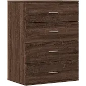 vidaXL Dressoir 60x39x80 cm bewerkt hout grijs sonoma