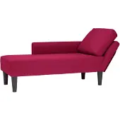 vidaXL Chaise longue met kussen en rechterarmleuning fluweel wijnrood