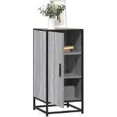 vidaXL Dressoir 35,5x35x76 cm bewerkt hout en metaal grijs sonoma