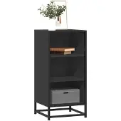 vidaXL Dressoir, zwart, 35,5 x 35 x 76 cm, van houtvezel en metaal