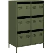 vidaXL Hoge kast 68x39x101,5 cm staal olijfgroen