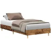 vidaXL Bedframe zonder matras 100x200 cm spaanplaat bewerkt hout