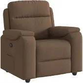 vidaXL Fauteuil verstelbaar stof bruin
