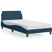 vidaXL Bedframe met hoofdeinde "Dover", blauw, 100x200 cm, fluweel