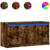 vidaXL TV-kast met LED-verlichting, gerookt eikenhout, 100x34x50 cm