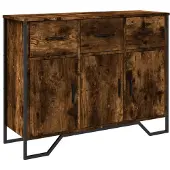 vidaXL Dressoir, gerookt eikenfineer, 97x32,5x74,5 cm, houtvezelplaat