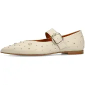 Manfield Ballerina met riempjes offwhite