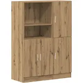 vidaXL 2-delige Keukenkastenset bewerkt hout artisanaal eikenkleur