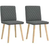 vidaXL Eetkamerstoelen 2 st stof donkergrijs
