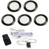 Doeco L&S Chip Emotion LED inbouwset 5 spots zwart met afstandsbediening LVSET5CHIEZ