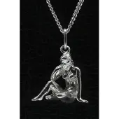 MOOYE ® - Collectie Zilveren Sterrenbeeld Maagd ketting hanger - groot
