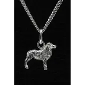 MOOYE ® - Collectie Zilveren Australische shepherd ketting hanger - klein