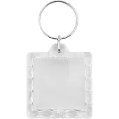 Combicraft Plexiglas sleutelhanger blanco vierkant geribbeld 39x39mm - 10 stuks