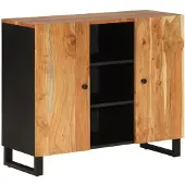 vidaXL Dressoir met 2 deuren 90x33x75 cm massief acaciahout