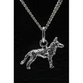 MOOYE ® - Collectie Zilveren Hollandse herder korthaar ketting hanger - klein