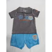 Dirkje 2-delig setje Racing washed grey maat 62