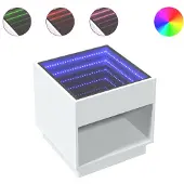 vidaXL Salontafel met Infinity-LED verlichting, wit, 50x50x50 cm