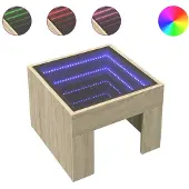 vidaXL Salontafel met Infinity LED 40x40x30 cm sonoma eikenkleurig
