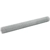 vidaXL Kippengaas 25x1,5 m gegalvaniseerd staal zilverkleurig